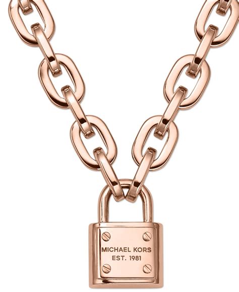 michael kors padlock toggle necklace rose golden|Women's Rose Gold Necklaces .